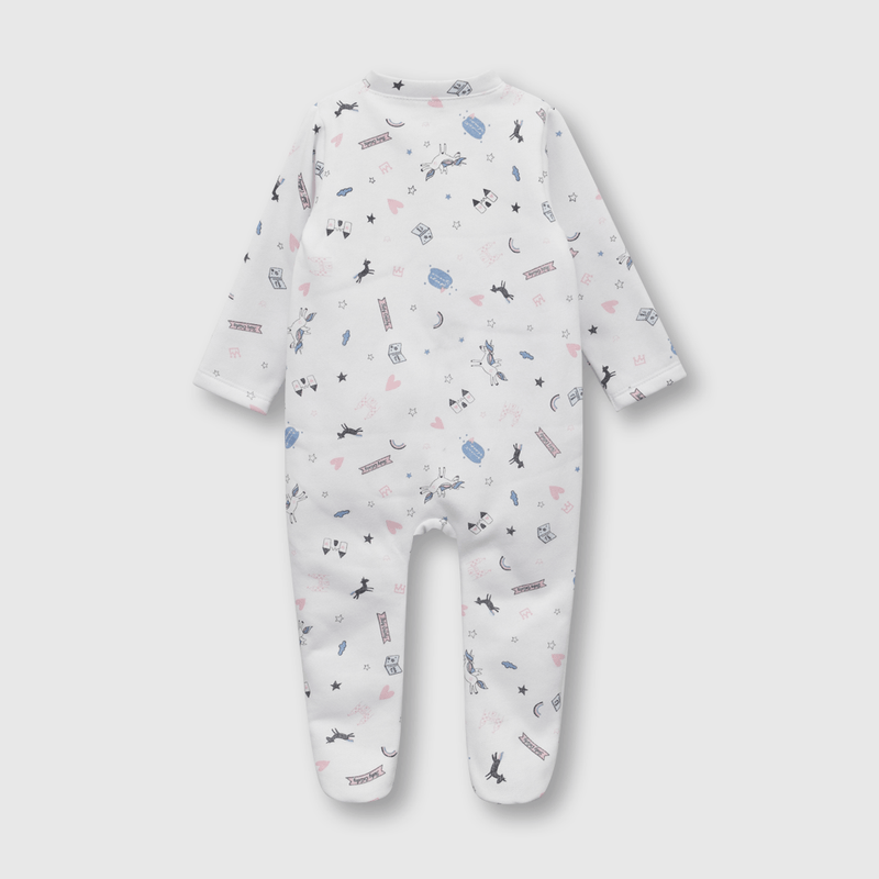 Pijama de bebé de franela blanco (0 a meses) - Colloky Chile