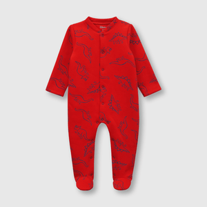 Pijama de bebé niño de franela enterito rojo (0 a 24 meses)