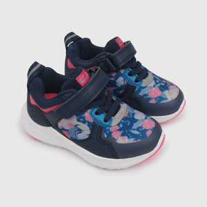 Zapatilla deportiva de niña con print de flores azul (18 a 21)