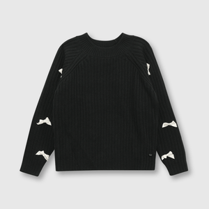 Sweater de niña rositas negro (2 a 12 años)