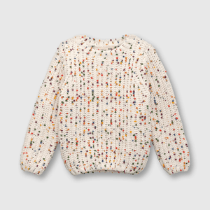 Sweater de bebé niña motitas blanco (3 a 36 meses)