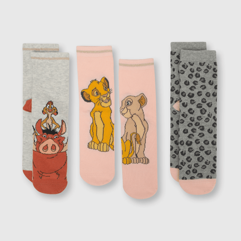 Calcetin de niña 3 pack Simba rosado (3 a 10 años)