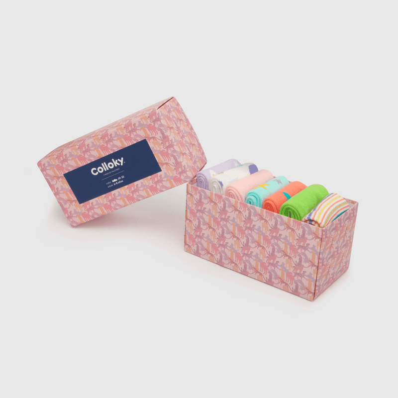 Calcetin de niña 7 pack en caja rosado (6 a 8 años)