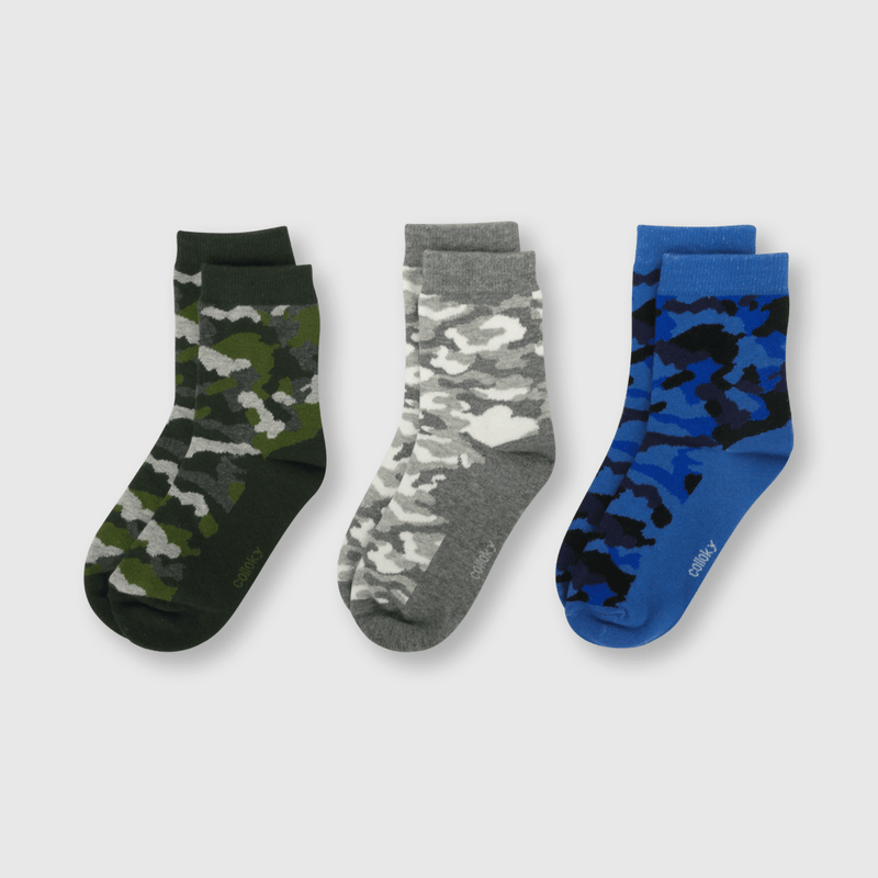 Calcetin de niño 3 pack camuflado azul (3 a 10 años)