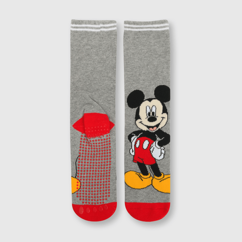 Calcetin de niño antideslizante Mickey gris (3 a 10 años)