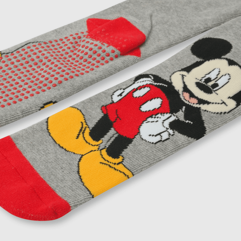 Calcetin de niño antideslizante Mickey gris (3 a 10 años)