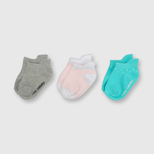 Calcetin deportivo corto de bebe niña 3 pack rosado (0 a 2 años)
