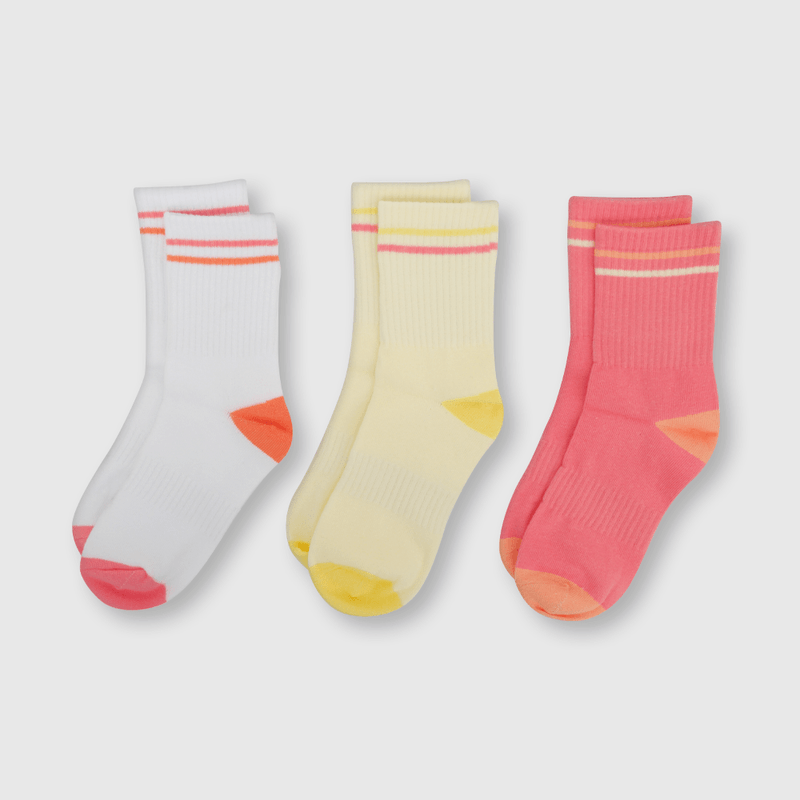 Calcetin deportivo de niña 3 pack blanco (3 a 10 años)