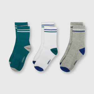 Calcetin deportivo de niño 3 pack gris (3 a 10 años)