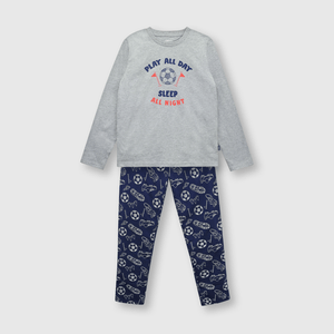 Pijama de niño algodón azul (2 a 12 años)