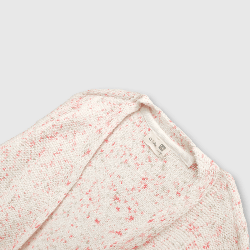 Chaleco de niña largo rosado (2 a 12 años)