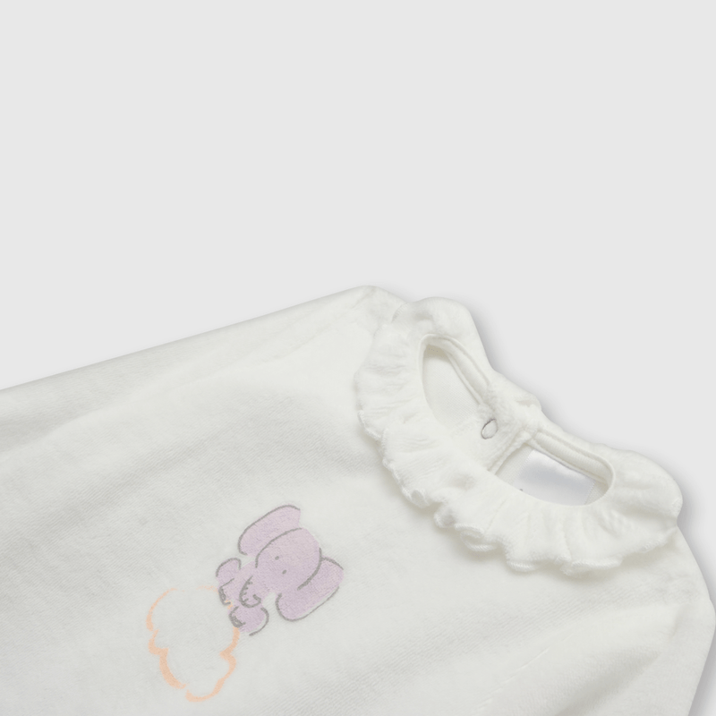 Clemente de bebe niña elefantitos blanco (0 a 9 meses)