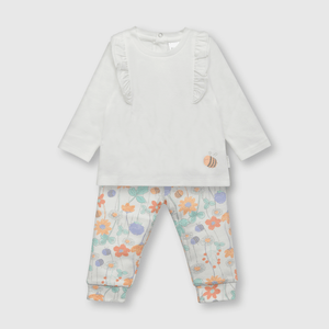 Clemente de bebe niña floreado blanco (0 a 9 meses)