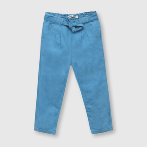 Jeans de bebe niña con lazo azul (3 a 36 meses)