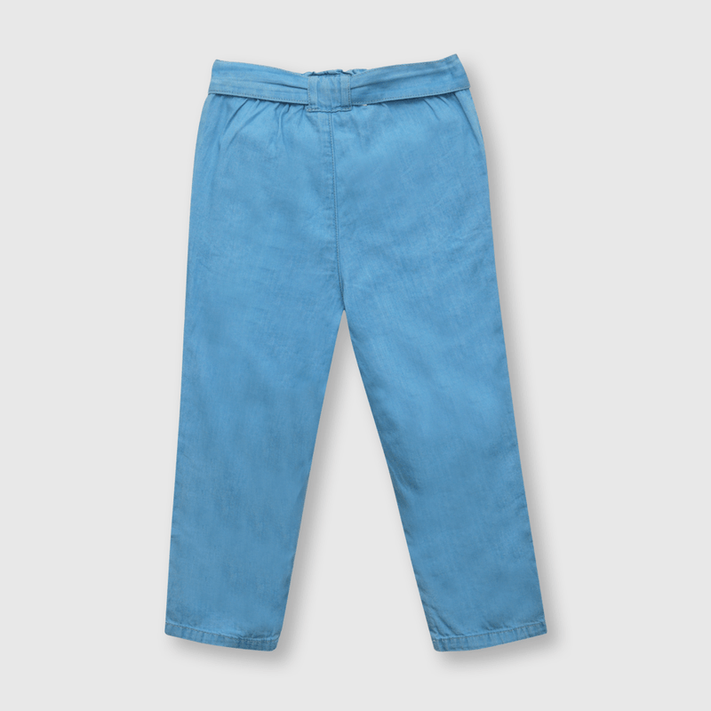Jeans de bebe niña con lazo azul (3 a 36 meses)