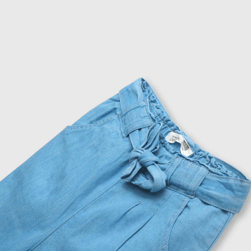 Jeans de bebe niña con lazo azul (3 a 36 meses)