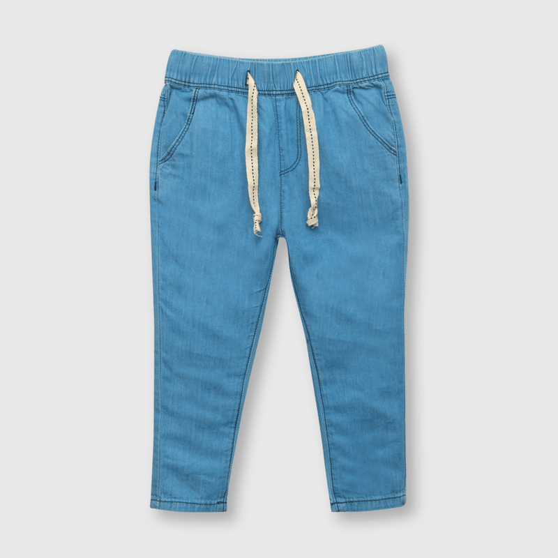 Jeans de bebe niño cintura elasticada azul (3 a 36 meses)