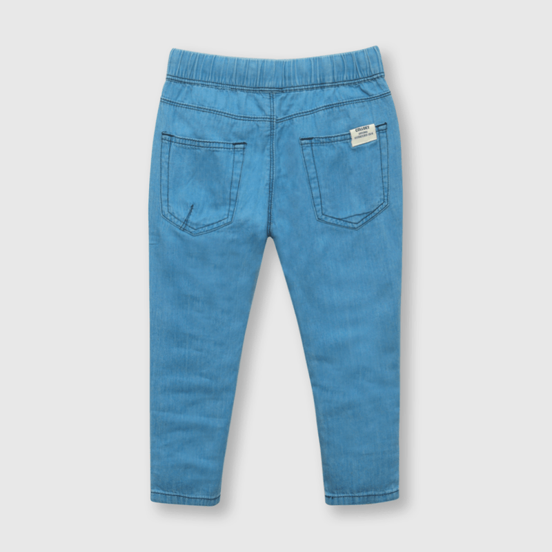 Jeans de bebe niño cintura elasticada azul (3 a 36 meses)