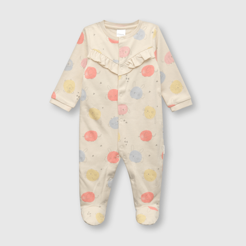 Osito de bebe niña animalitos beige (0 a 9 meses)