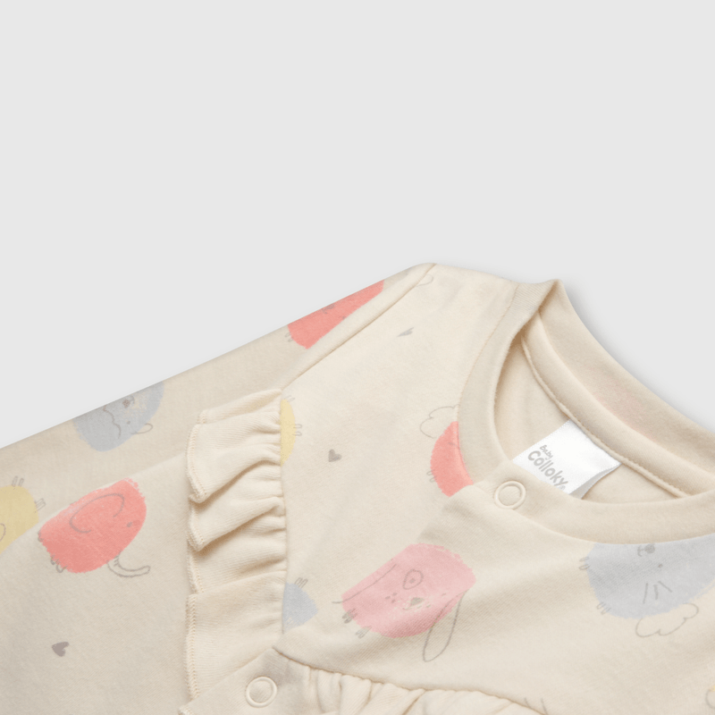 Osito de bebe niña animalitos beige (0 a 9 meses)