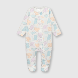 Osito de bebe niña elefantitos blanco (0 a 9 meses)