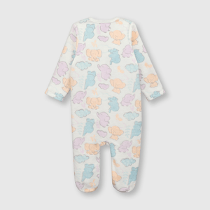 Osito de bebe niña elefantitos blanco (0 a 9 meses)