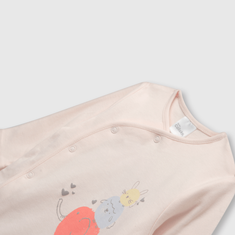 Osito de bebe niña estampado rosado (0 a 9 meses)