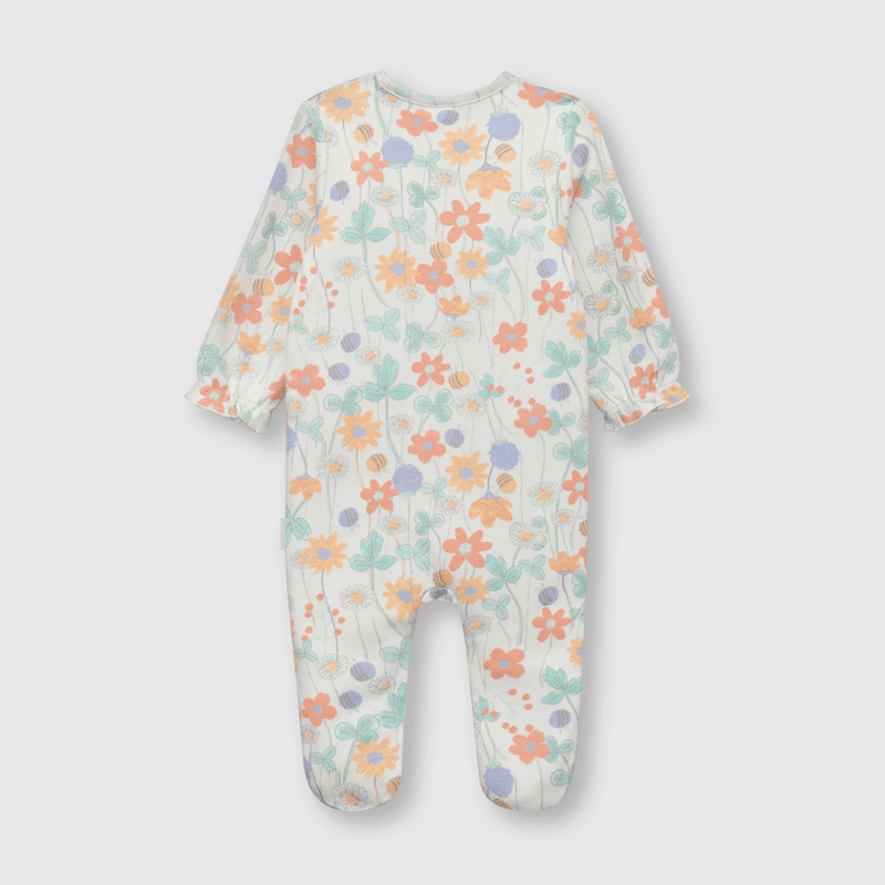 Osito de bebe niña floreado blanco (0 a 9 meses)