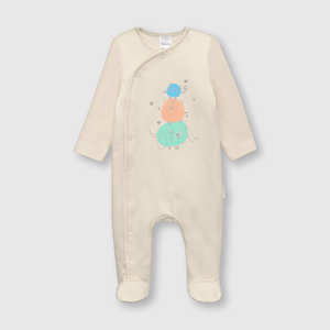 Osito de bebe niño estampado beige (0 a 9 meses)