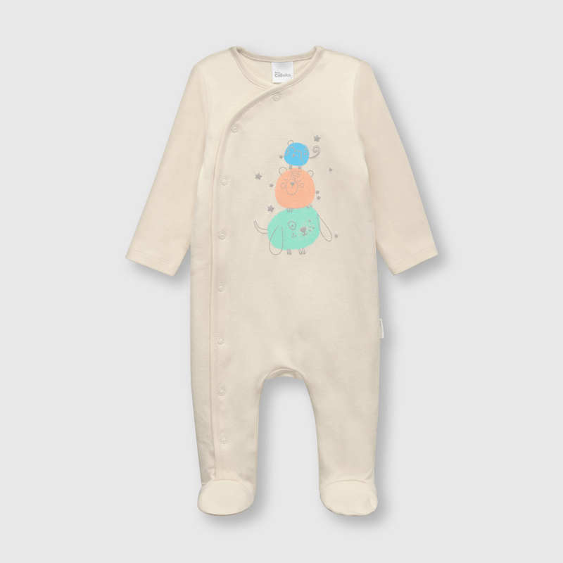 Osito de bebe niño estampado beige (0 a 9 meses)