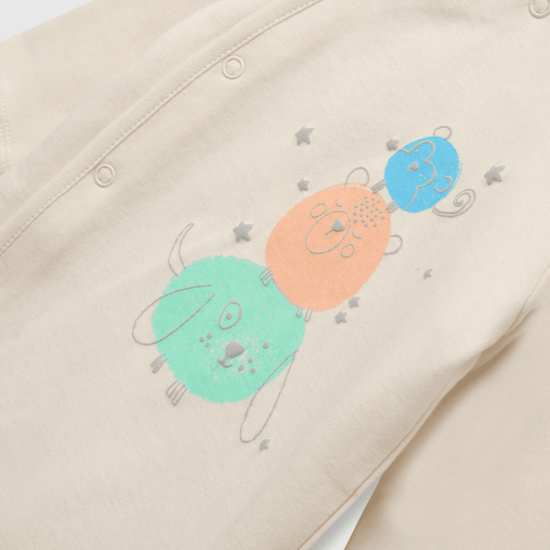 Osito de bebe niño estampado beige (0 a 9 meses)