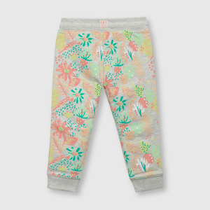 Pantalón de bebe niña floreado gris (3 a 36 meses)
