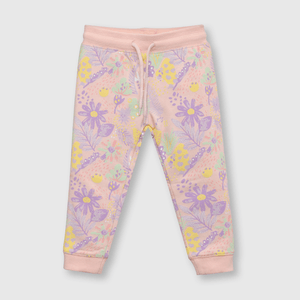 Pantalón de bebe niña floreado rosado (3 a 36 meses)