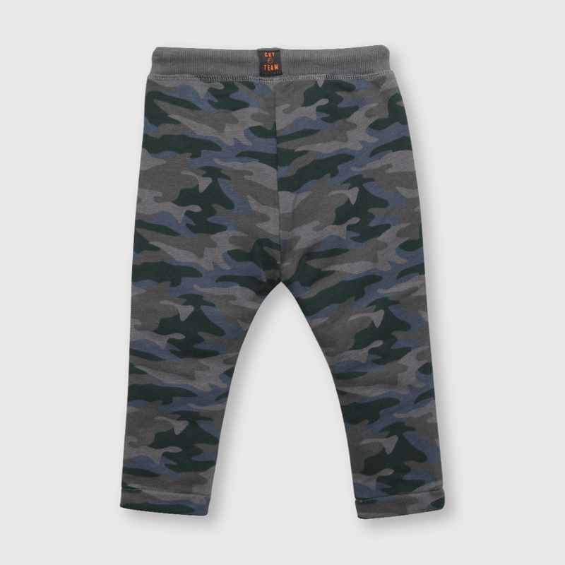 Pantalón de bebe niño camuflado gris (3 a 36 meses)