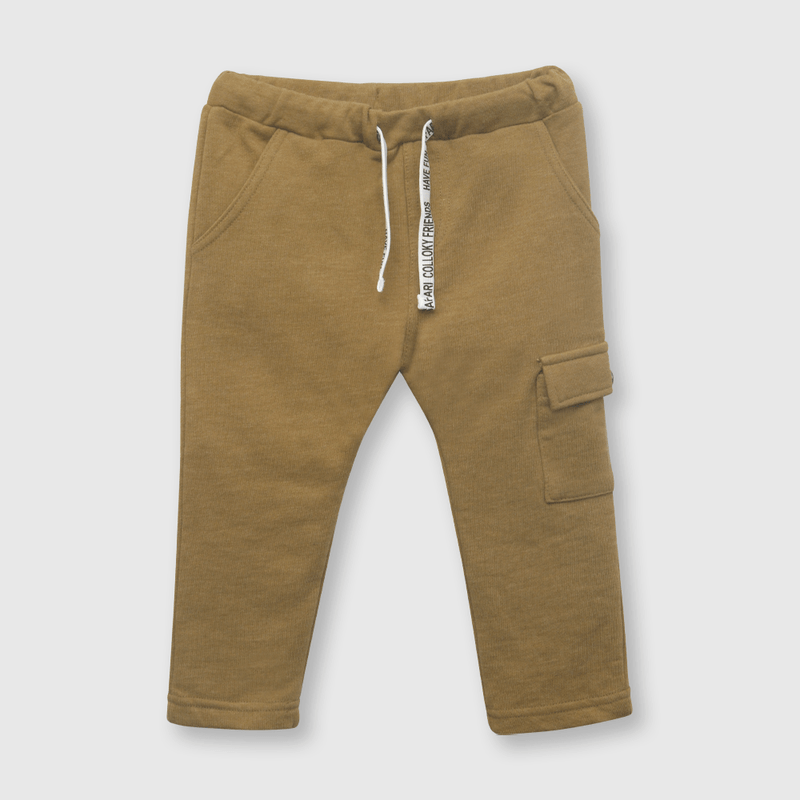 Pantalón de bebe niño de punto café (3 a 36 meses)