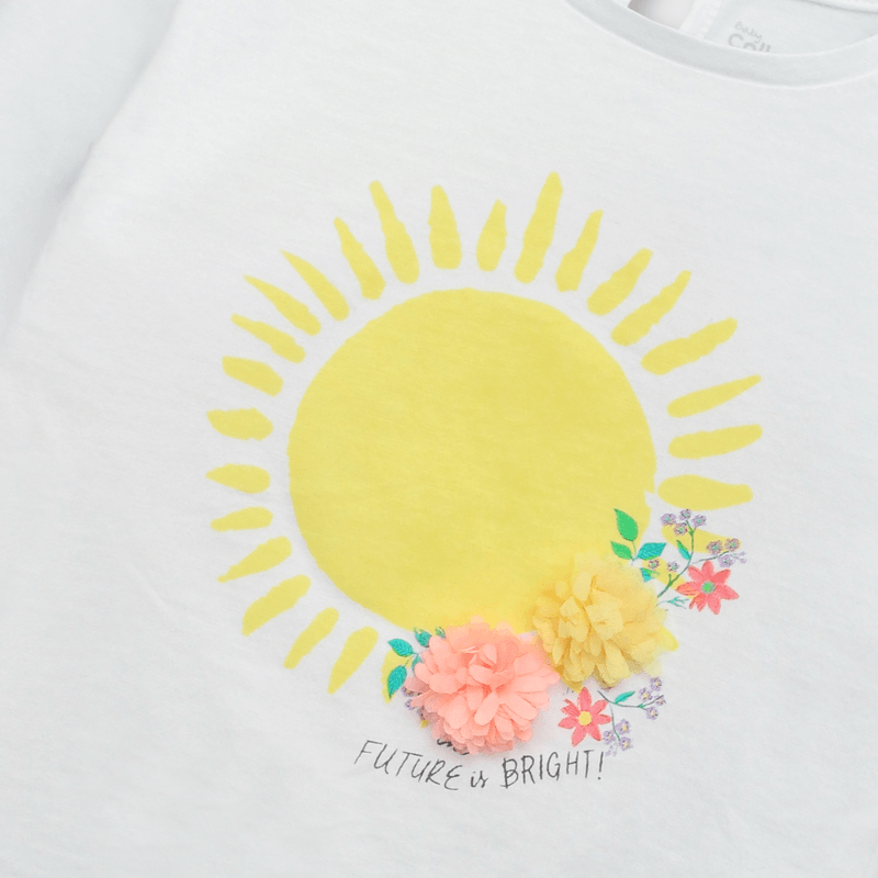Polera de bebe niña sol blanca (3 a 36 meses)