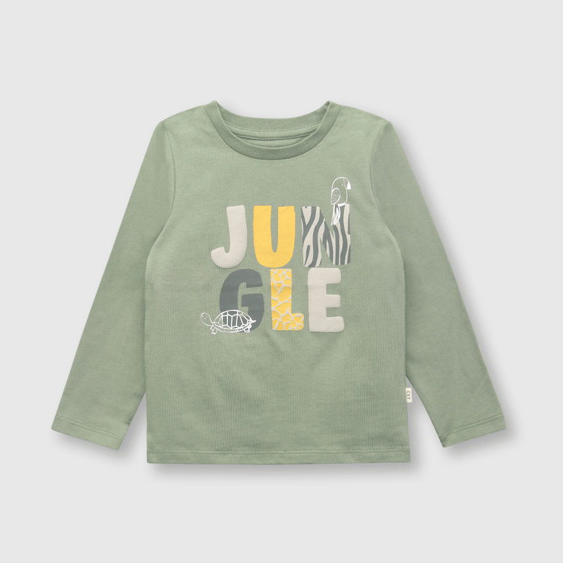 Polera de bebe niño jungle oliva (3 a 36 meses)