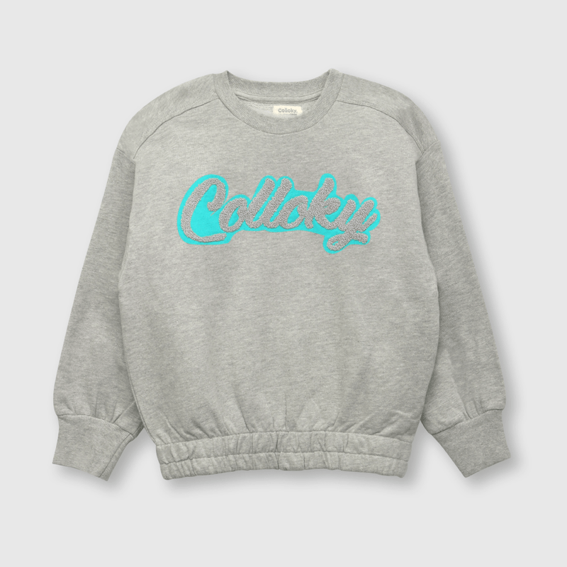 Polerón de niña Colloky bordado gris (2 a 12 años)