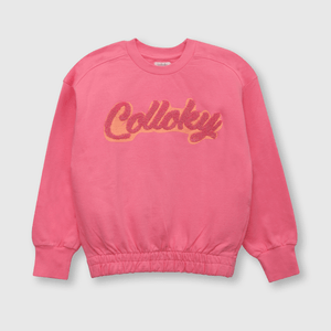 Polerón de niña Colloky bordado rosado (2 a 12 años)