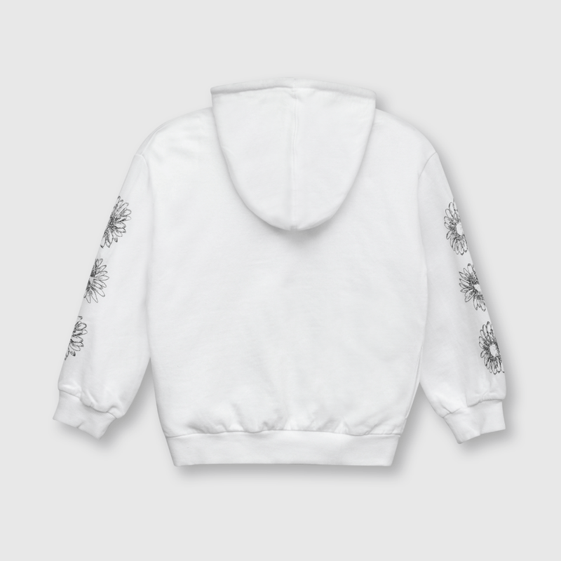Polerón de niña flores blanco (2 a 12 años)