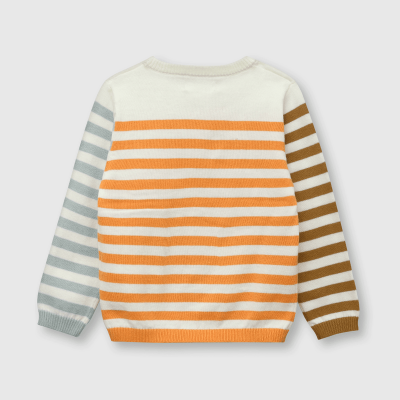 Sweater de bebe niño listado blanco (3 a 36 meses)