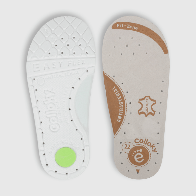 Reina de niña velcro floreada blanco (21 a 27)
