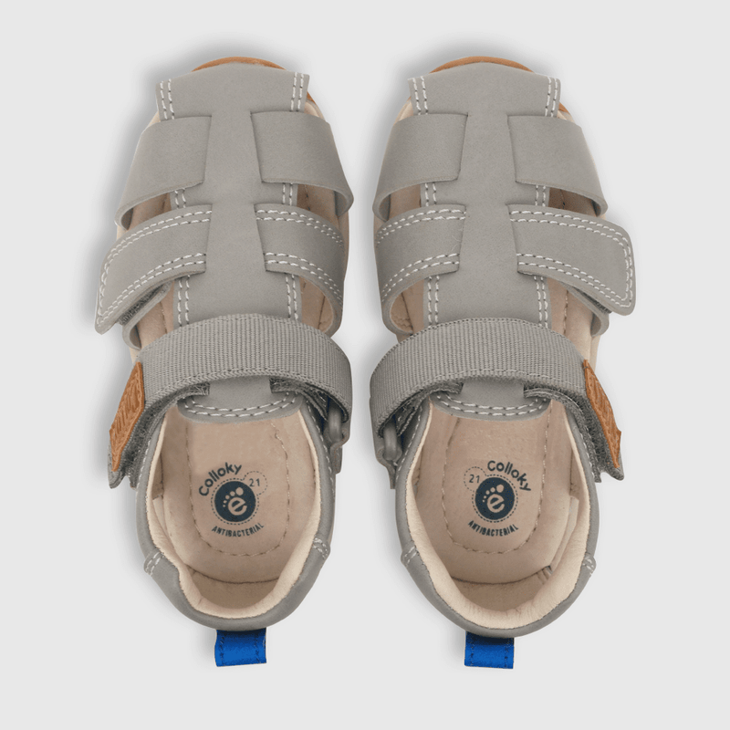 Sandalia de niño 2 velcros franciscana gris (18 a 21)
