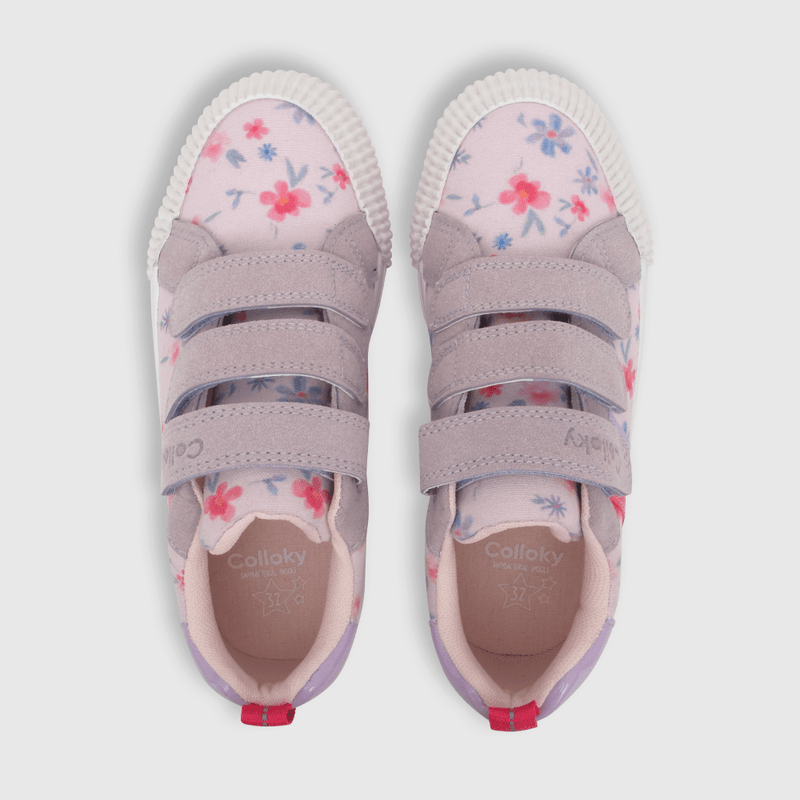 Zapatilla de niña estampada plataforma morado (28 a 36)
