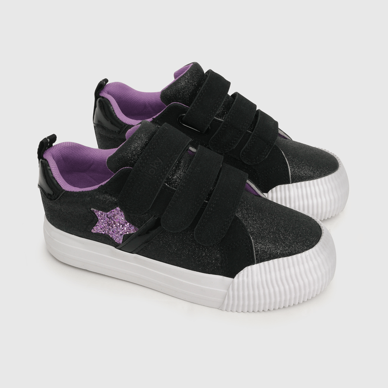 Zapatilla de niña glitter plataforma negro (28 a 38)