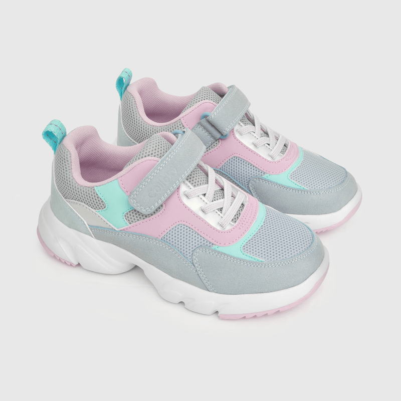 Zapatilla de niña velcro elástico chunky azul (28 a 38)