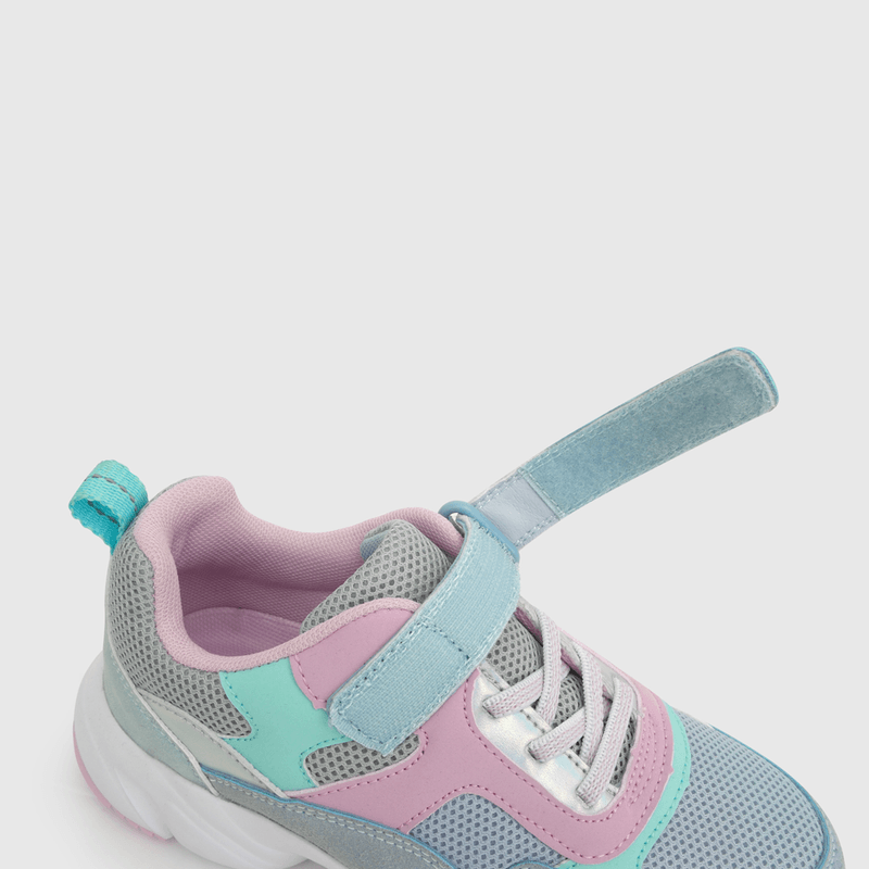 Zapatilla de niña velcro elástico chunky azul (28 a 38)