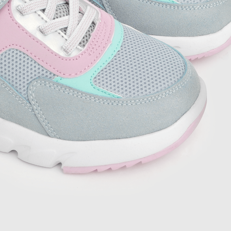 Zapatilla de niña velcro elástico chunky azul (28 a 38)