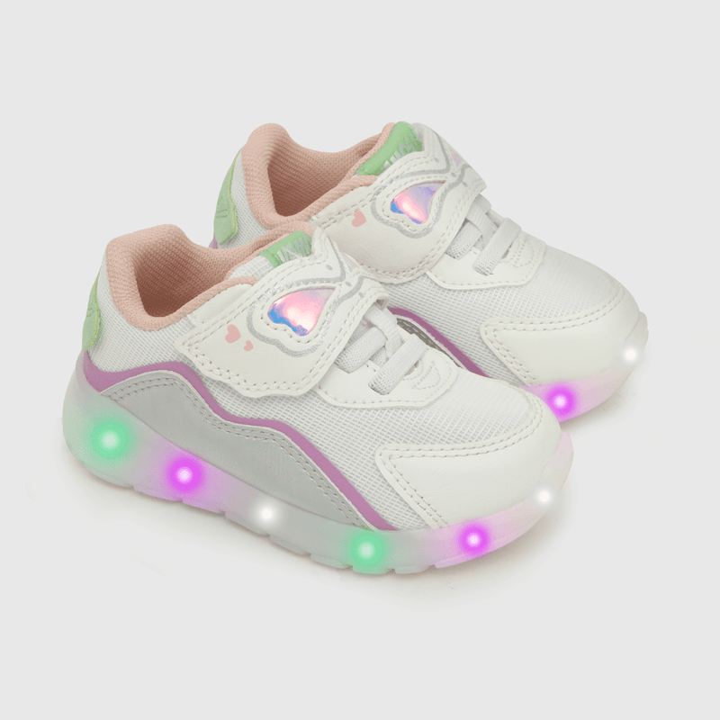 Zapatilla luces de niña heroe blanco (21 a 27) - Colloky Chile