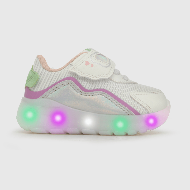 Zapatilla luces de niña super heroe blanco (21 a 27)